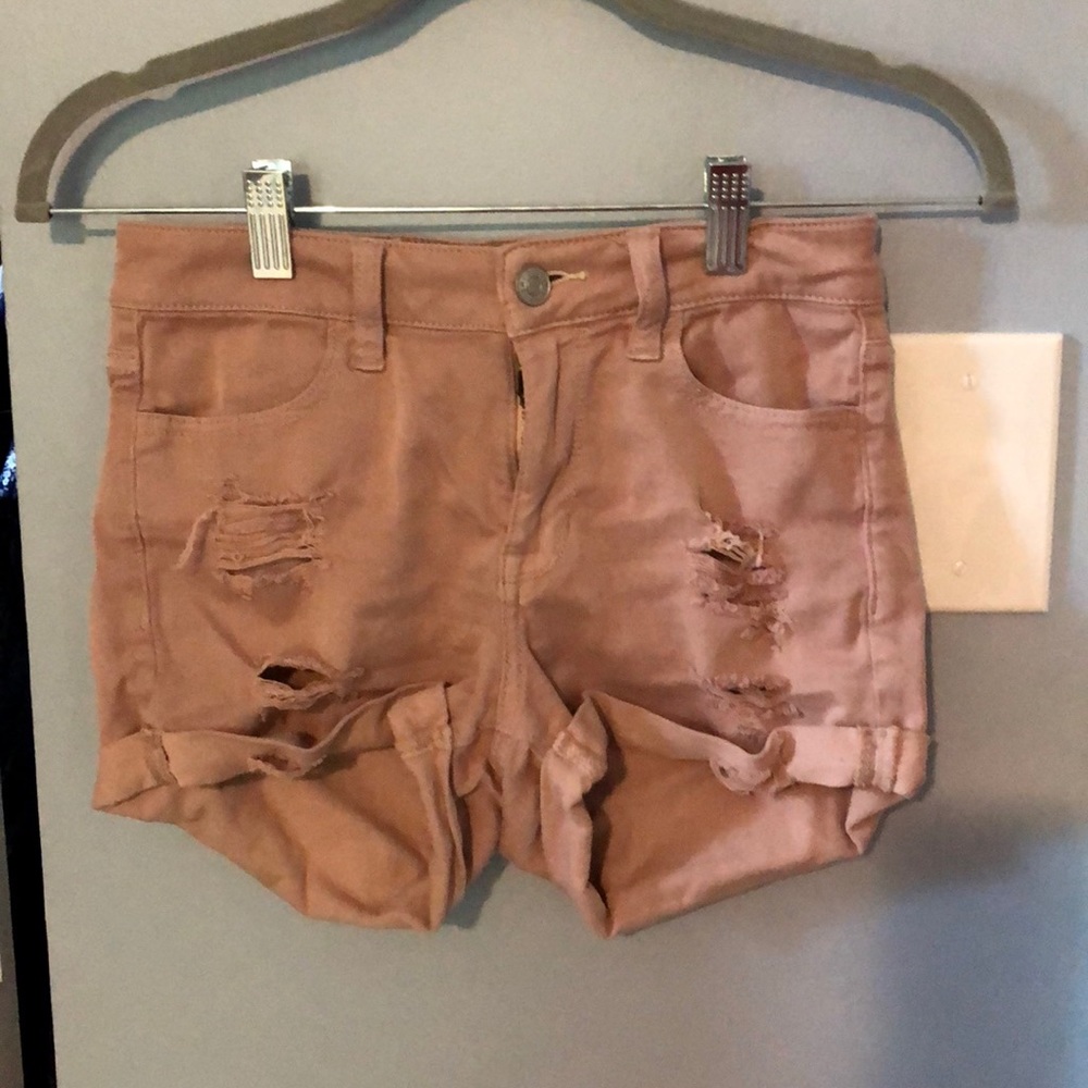 Pink/Salmon Denim Shorts